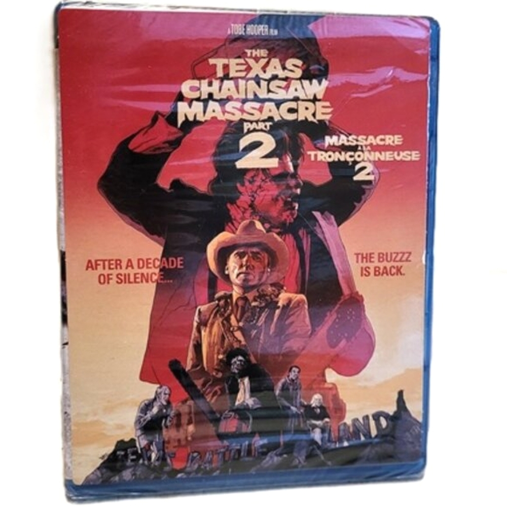 *NEW* TEXAS CHAINSAW MASSACRE PART 2 Blu-ray + Collectible Face Plate Cover Card